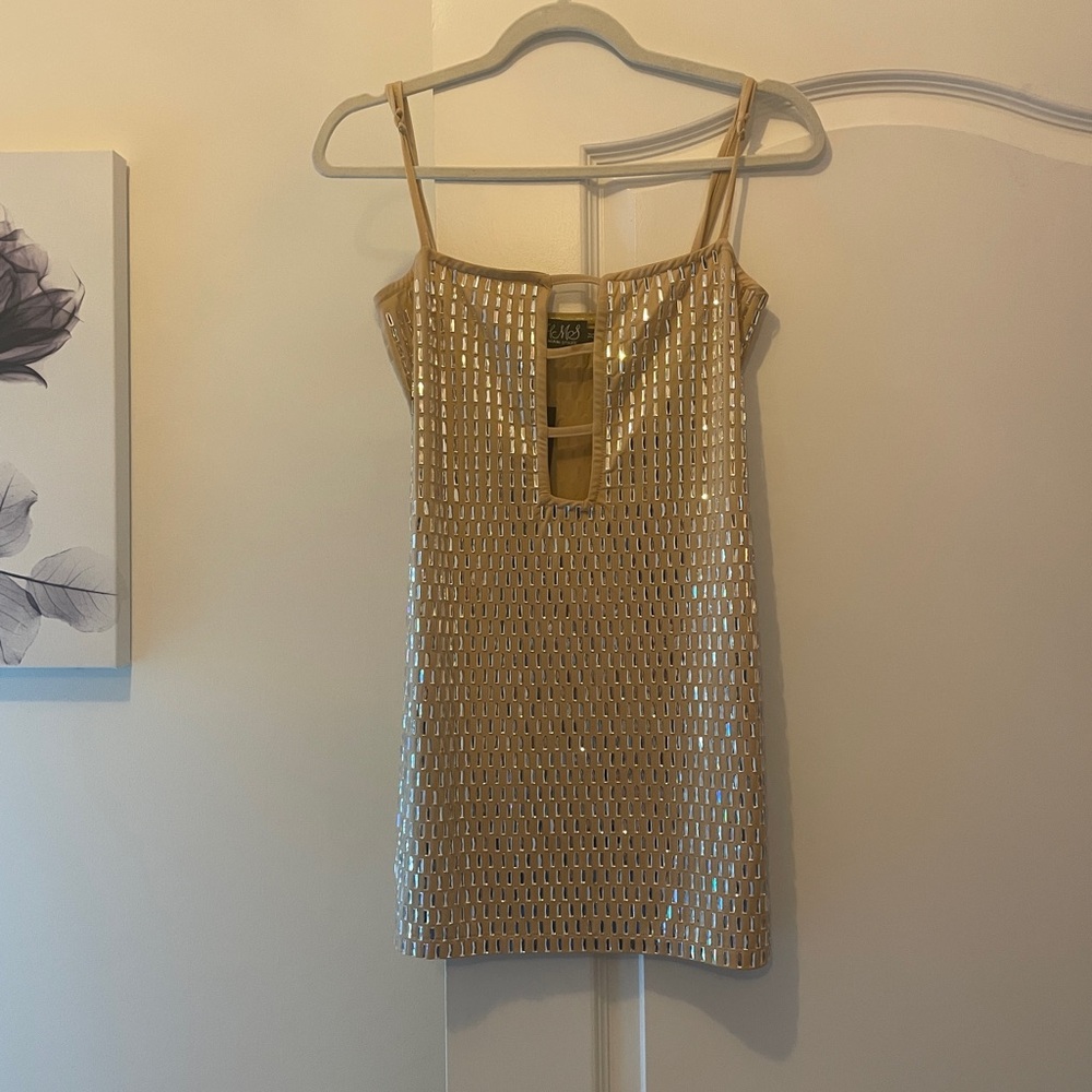 Hot Miami Styles Champagne Mini Dress